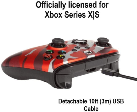 PowerA Enhanced Wired Controller For Xbox - Metallic Red Camo